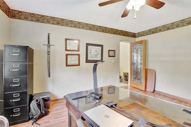 16702 NW 73rd Ct, Hialeah, FL 33015 - office space featuring wood finished floors and a ceiling fan
