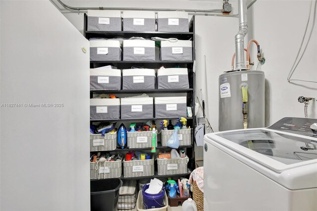 16702 NW 73rd Ct, Hialeah, FL 33015 - laundry room featuring washer / clothes dryer and water heater