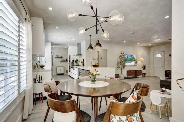 1330 Harrison St, Hollywood, FL 33019 - dining room with recessed lighting and a chandelier
