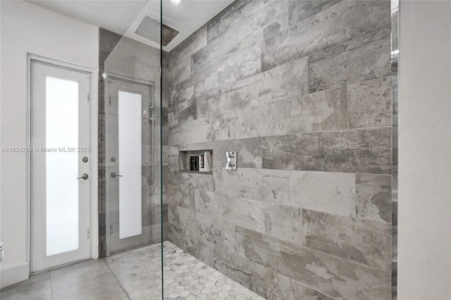 1330 Harrison St, Hollywood, FL 33019 - full bath with a walk in shower and tile patterned floors