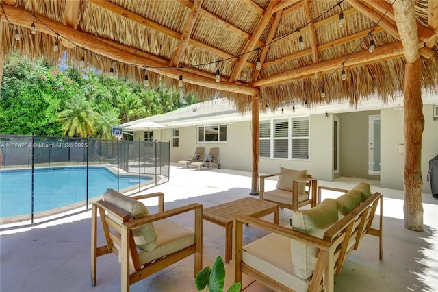 1330 Harrison St, Hollywood, FL 33019 - view of swimming pool featuring a gazebo, a patio, and outdoor lounge area