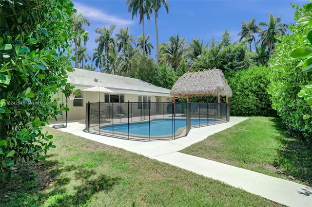 1330 Harrison St, Hollywood, FL 33019 - view of pool featuring a patio and a gazebo