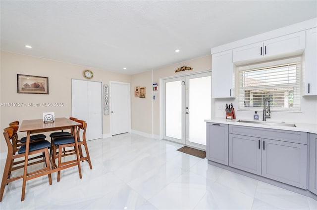 12851 Luray Rd, Southwest Ranches, FL 33330 - kitchen featuring gray cabinets, light countertops, and recessed lighting