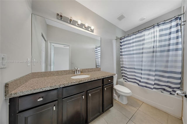 14776 SW 10th St Unit 10501, Pembroke Pines, FL 33027 - bathroom featuring vanity, tile patterned flooring, and shower / bath combination with curtain