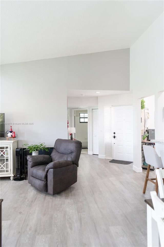 10631 NW 14th St Unit 212, Plantation, FL 33322 - living area with high vaulted ceiling and light wood-type flooring