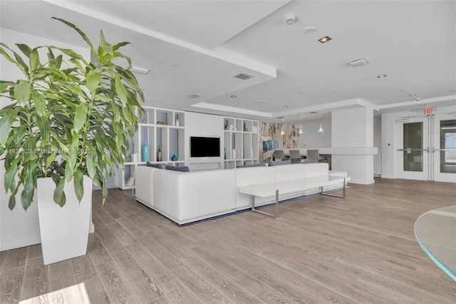 4250 Biscayne Blvd Unit 1217, Miami, FL 33137 - living area featuring light wood-type flooring and french doors