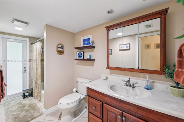 1321 NW 75th Ter, Plantation, FL 33313 - full bathroom with vanity, tile patterned flooring, shower / bath combination with curtain, and recessed lighting