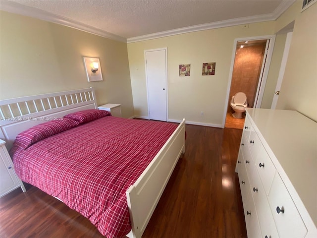 210 172nd St Unit 226, Sunny Isles Beach, FL 33160 - bedroom featuring ornamental molding and dark wood finished floors