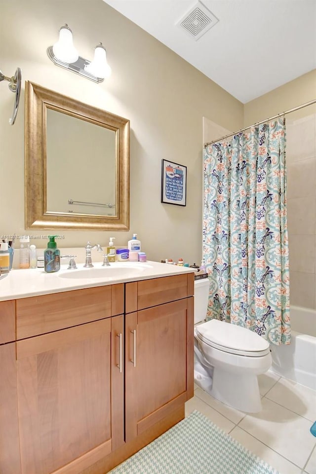 1110 SE 4th Ave, Fort Lauderdale, FL 33316 - bathroom with vanity, tile patterned floors, and shower / tub combo with curtain