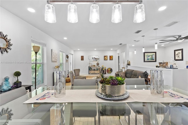 16400 SW 80th Ave, Palmetto Bay, FL 33157 - dining area with recessed lighting and a ceiling fan