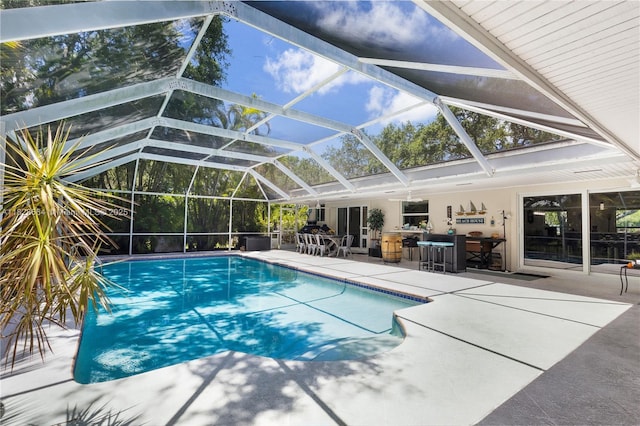 16400 SW 80th Ave, Palmetto Bay, FL 33157 - outdoor pool with a patio and glass enclosure