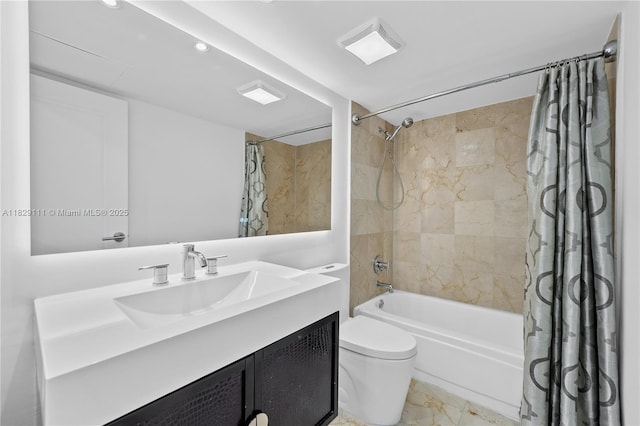 10275 Collins Ave Unit 1035, Bal Harbour, FL 33154 - full bath featuring shower / tub combo with curtain, vanity, and recessed lighting