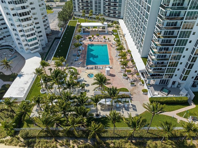 10275 Collins Ave Unit 1035, Bal Harbour, FL 33154 - bird's eye view of a pool area