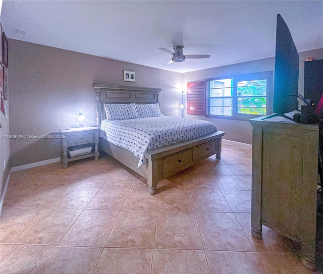 61 W Seminole Ct W, Royal Palm Beach, FL 33411 - bedroom featuring light tile patterned floors and ceiling fan