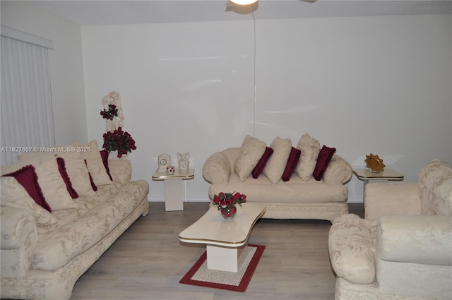 700 SW 128th Ave Unit 106C, Pembroke Pines, FL 33027 - living area featuring ceiling fan and wood finished floors