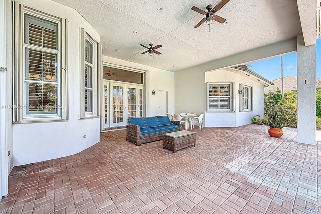 4268 SW 141st Ave, Davie, FL 33330 - view of patio with french doors and ceiling fan