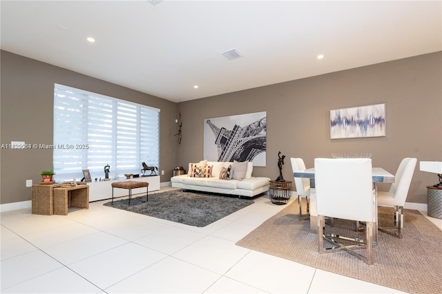 10555 NW 64th Way, Doral, FL 33178 - tiled living room with recessed lighting and baseboards