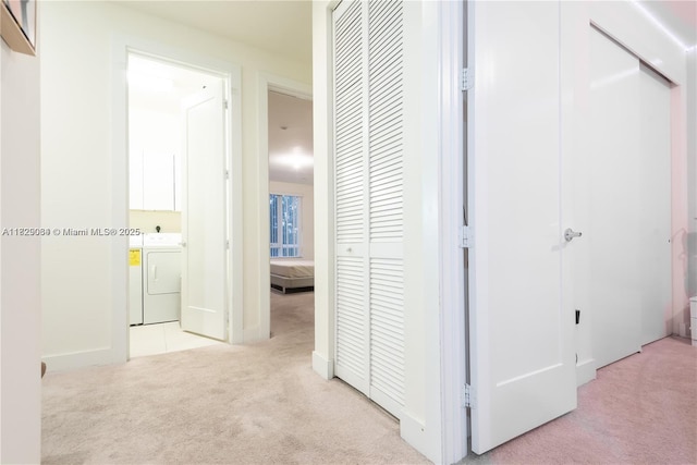 10555 NW 64th Way, Doral, FL 33178 - hall with light carpet and independent washer and dryer