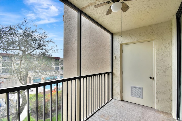10501 W Broward Blvd Unit 304, Plantation, FL 33324 - unfurnished sunroom with a ceiling fan