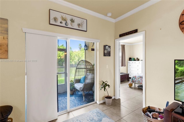 9052 Plymouth Pl Unit 9052, Tamarac, FL 33321 - entryway featuring crown molding and tile patterned floors