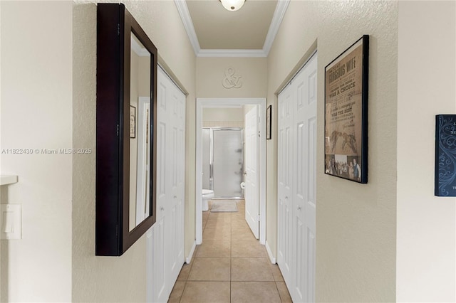 9052 Plymouth Pl Unit 9052, Tamarac, FL 33321 - corridor featuring ornamental molding and light tile patterned flooring