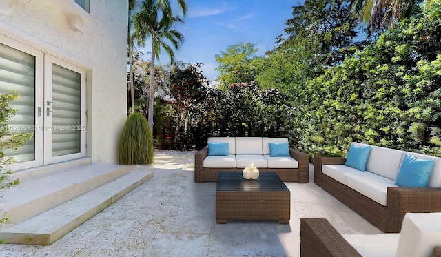 1222 Cortez St, Coral Gables, FL 33134 - view of patio with french doors and an outdoor hangout area