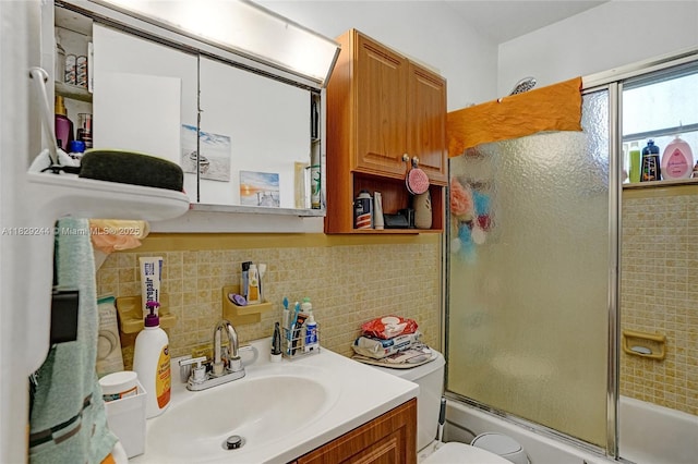 100 SW 67th Ct, Miami, FL 33144 - full bathroom with vanity, enclosed tub / shower combo, and tile walls