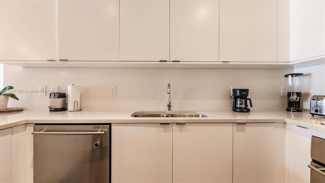 3250 NE 1st Ave Unit 1101, Miami, FL 33137 - kitchen featuring dishwasher, tasteful backsplash, white cabinets, and modern cabinets