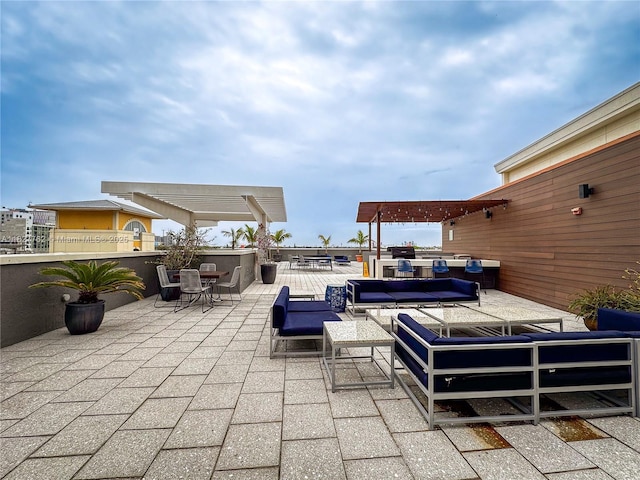 3250 NE 1st Ave Unit 1101, Miami, FL 33137 - view of patio / terrace with outdoor dining space and outdoor lounge area
