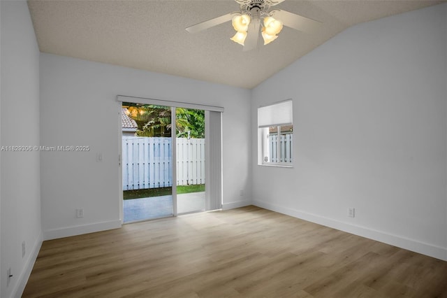 1611 Palermo Dr, Weston, FL 33327 - unfurnished room with a ceiling fan, vaulted ceiling, and wood finished floors