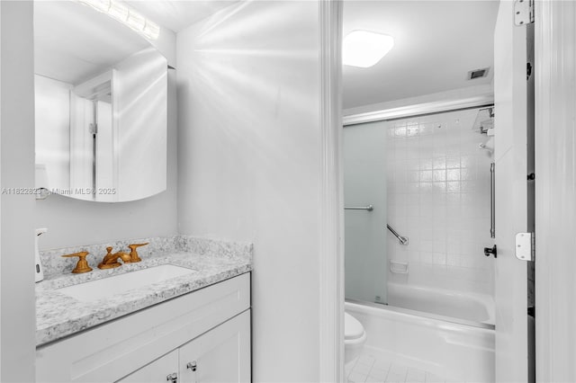 600 Three Islands Blvd Unit 310, Hallandale Beach, FL 33009 - bathroom featuring vanity, combined bath / shower with glass door, and tile patterned flooring