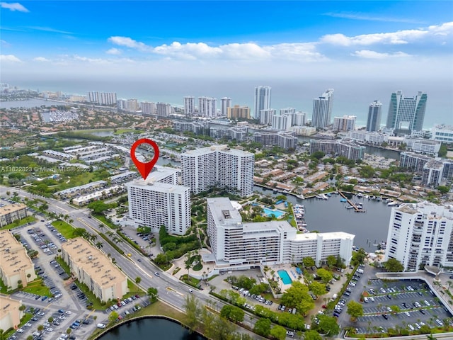 600 Three Islands Blvd Unit 310, Hallandale Beach, FL 33009 - view of property location with a large body of water and city skyline