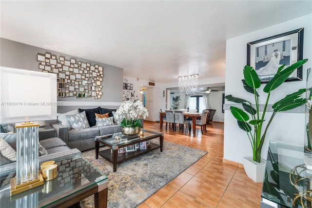 8065 W 14th Ct, Hialeah, FL 33014 - living area with ceiling fan and light tile patterned floors