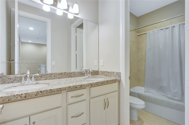 1601 SW 113th Ave, Pembroke Pines, FL 33025 - full bath featuring double vanity, shower / tub combo, and tile patterned floors