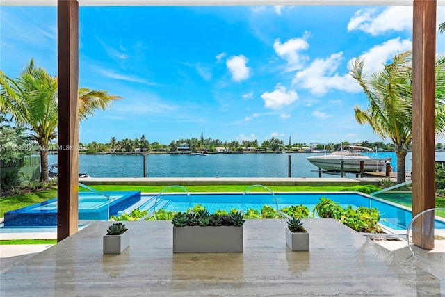 1410 S Biscayne Point Rd, Miami Beach, FL 33141 - view of swimming pool featuring a water view
