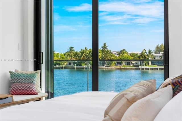 1410 S Biscayne Point Rd, Miami Beach, FL 33141 - bedroom featuring a water view
