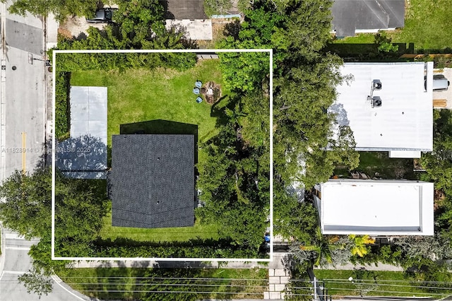 6198 SW 63rd St, South Miami, FL 33143 - aerial view of property and surrounding area featuring property boundaries highlighted
