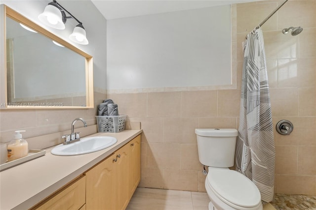 6198 SW 63rd St, South Miami, FL 33143 - full bathroom with tile walls, vanity, and a tile shower
