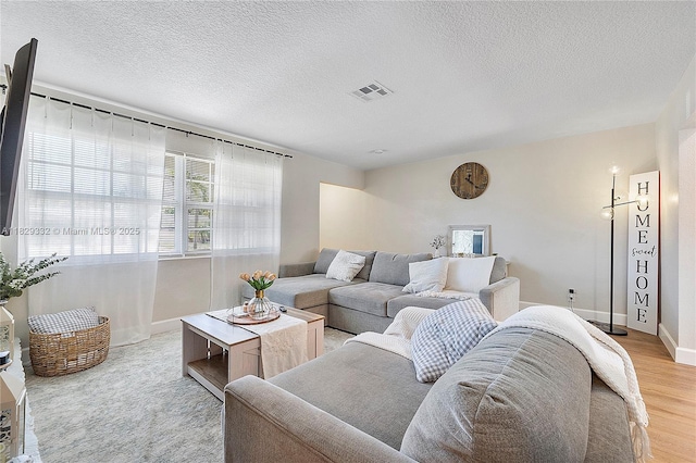 3301 NW 42nd St, Lauderdale Lakes, FL 33309 - living room with light wood-style floors and a textured ceiling