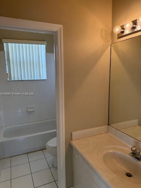 3736 SW 50th St, Hollywood, FL 33312 - bathroom with vanity, tile patterned flooring, and shower / bath combination