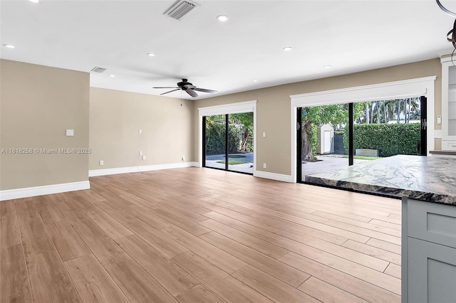 9745 SW 126th Ter, Miami, FL 33176 - unfurnished room featuring a ceiling fan, light wood-style flooring, and recessed lighting