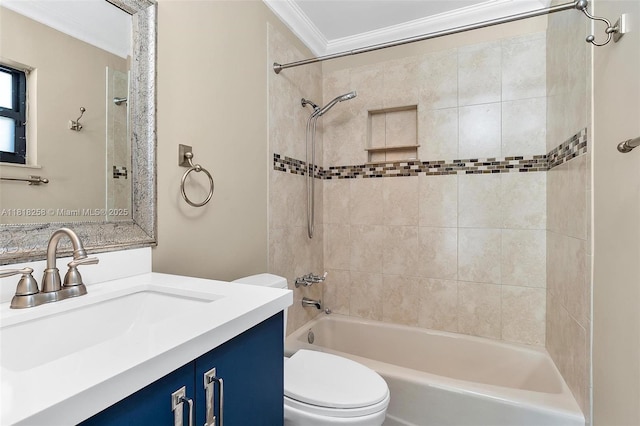9745 SW 126th Ter, Miami, FL 33176 - bathroom featuring crown molding, vanity, and bathtub / shower combination