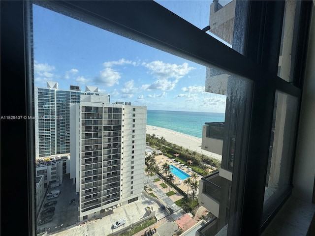 2555 Collins Ave Unit 2002, Miami Beach, FL 33140 - balcony with view of water and beach and view of pool