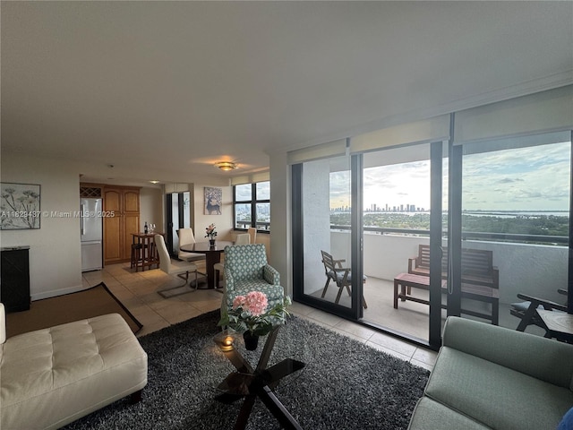 2555 Collins Ave Unit 2002, Miami Beach, FL 33140 - living area featuring light tile patterned floors