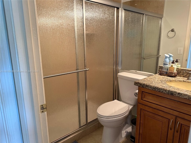 126 Centennial Ct, Deerfield Beach, FL 33442 - bathroom with vanity, a shower stall, and tile patterned floors