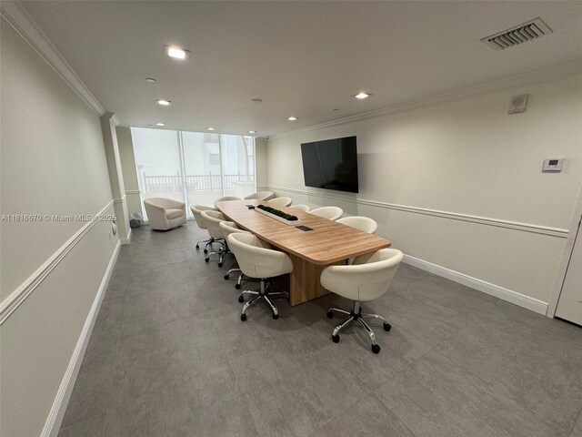 4100 Salzedo St Unit 910, Coral Gables, FL 33146 - home office with ornamental molding and recessed lighting