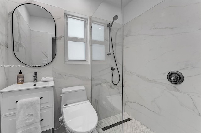 5055 N Bay Rd, Miami Beach, FL 33140 - full bathroom with a marble finish shower and vanity
