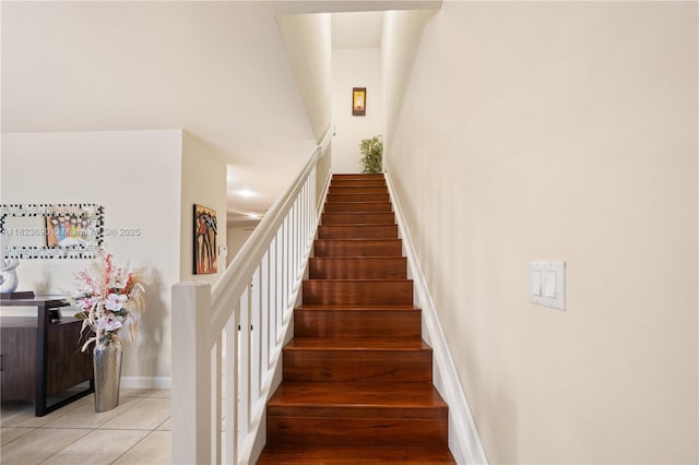 448 SE 32nd Ave, Homestead, FL 33033 - stairs with tile patterned flooring and a towering ceiling