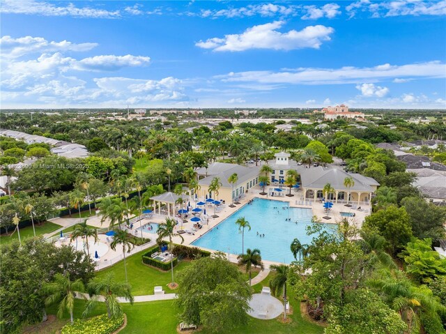 448 SE 32nd Ave, Homestead, FL 33033 - drone / aerial view of a pool and a tree filled landscape