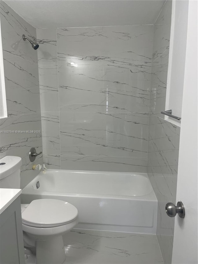365 NE 125th St Unit 302, North Miami, FL 33161 - full bathroom with vanity, bathtub / shower combination, and marble finish floors